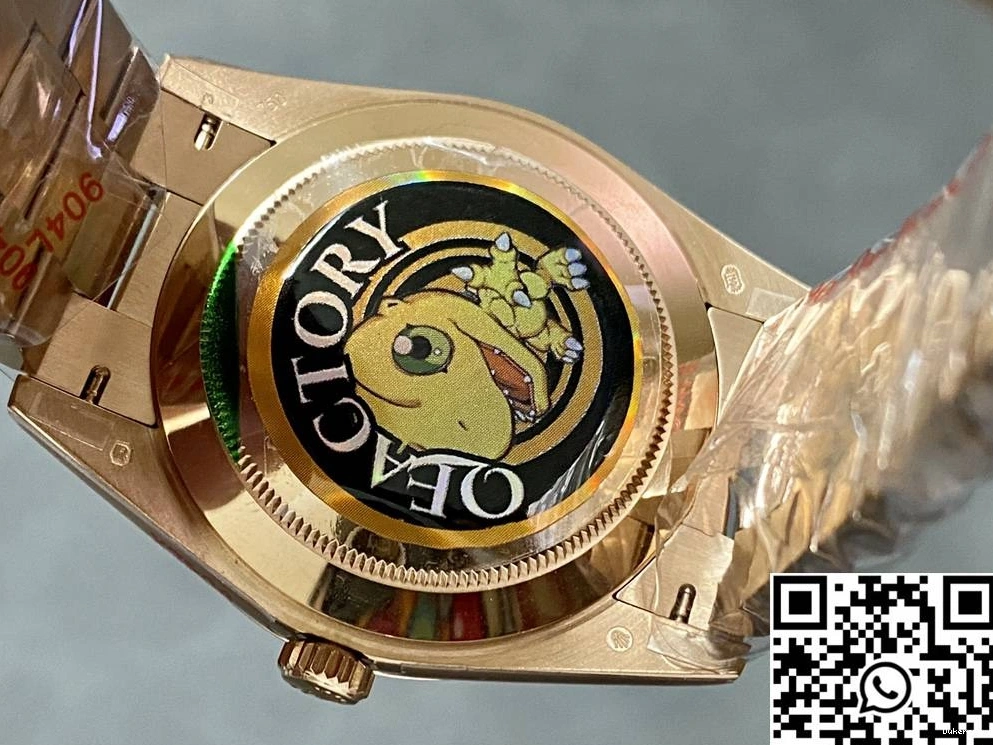 M228235-0025 Factory QF Steel Dial Rolex v5 Tungsten Functional Day Date 1006 Gold Green Rose 0730